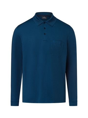 Ragman Langarm-Poloshirt - bügelleicht in petrol