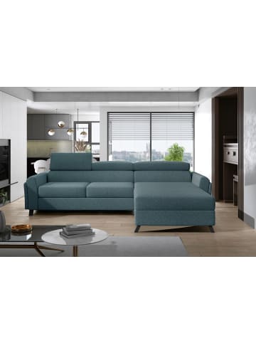MF Design Mariam Recamiere Rechts in Blau -  (L) 200 x (B) 288 x (H) 92 cm