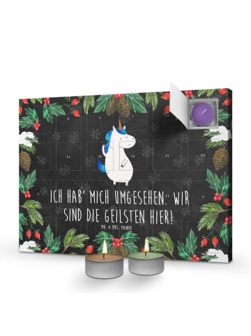 Mr. & Mrs. Panda Duftkerzen Adventskalender Einhorn Mann mit Spruch in Kreidetafel