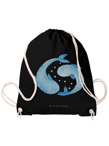 Mr. & Mrs. Panda Stoffbeutel Sternzeichen Fische ohne Spruch in Schwarz