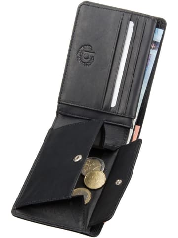 Bugatti Geldbörse Primo Coin Wallet 8 Kartenfächer in Schwarz