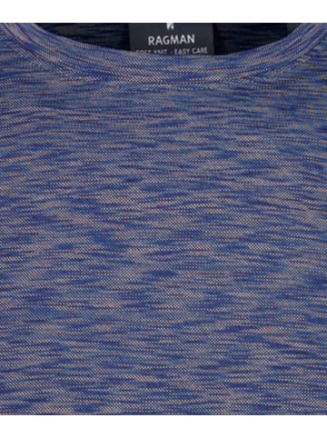 Ragman Softknit T-Shirt space dye in Blau