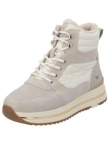 Mustang Schnürstiefel in taupe / gold / weiß