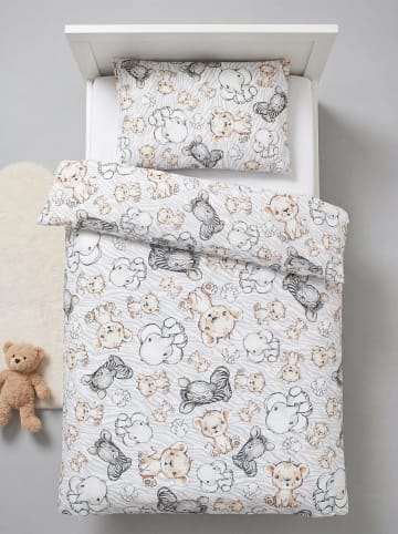 TupTam Kinder Bettdecken Set Gemustert in braun/beige
