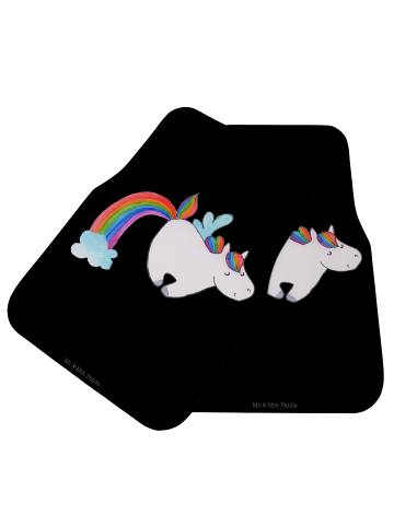 Mr. & Mrs. Panda Fahrer Autofußmatte Einhorn Fliegendes Pferd oh... in Schwarz