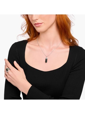 Thomas Sabo Anhänger Goldblaues Tigerauge In Kristallform Silber in silber, schwarz, blau