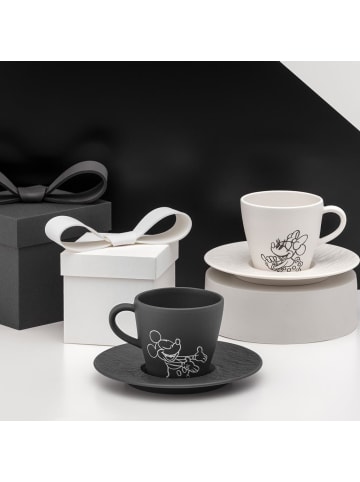 Villeroy & Boch 6er Set Kaffeetassen Manufacture Rock blanc - Mickey Mouse 160 ml weiß in weiß