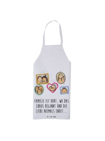 Mr. & Mrs. Panda Schürze Igel Familie mit Spruch in Weiß