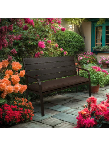 relaxdays Gartenbank in Braun - (B)118 x (H)78 x (T)66 cm