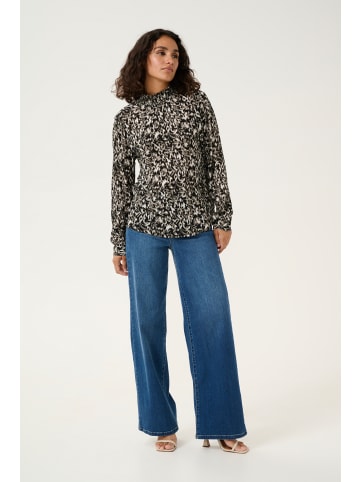 Kaffe Langarm-Bluse KAamber Regular fit in Black/ElefantS. GraphicFlower