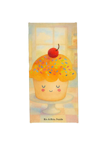 Mr. & Mrs. Panda Strandtuch Cupcake Design ohne Spruch in Gelb Pastell