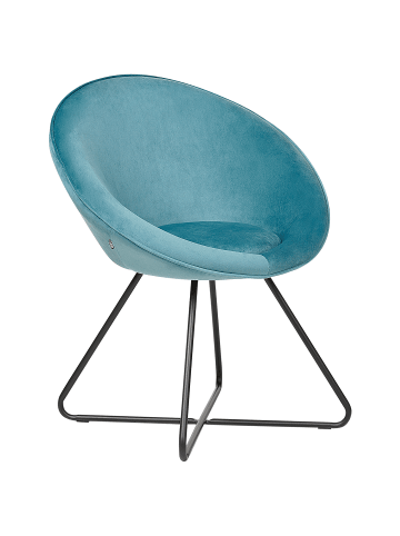 Beliani Esszimmerstuhl FLOBY II in Blau/Schwarz - (W) 69 x (H) 80 x (L) 58 cm