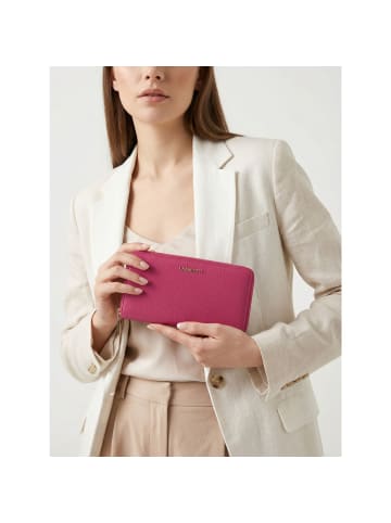 Lazarotti Bologna Leather XL Zip-Around Geldbörse Leder 19 cm hot pink