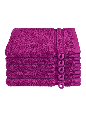 Schiesser Waschhandschuh Milano im 5er Set in Fuchsia
