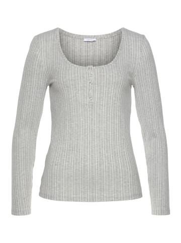 LASCANA Langarmshirt in grau-meliert