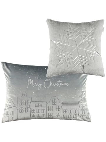 ESPRIT Zierkissenhülle Weihnachten TOWN in Grau