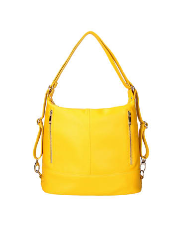 Viola Castellani Konvertierbare Schultertasche zum Rucksack in YELLOW