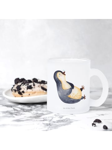 Mr. & Mrs. Panda Trinkglas Pinguin Lachen ohne Spruch in Transparent