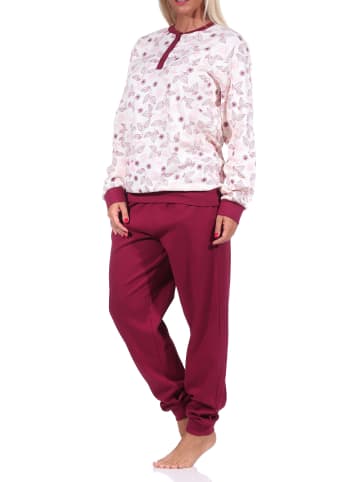 NORMANN r interlock Pyjama lang Bündchen - 69486 in creme