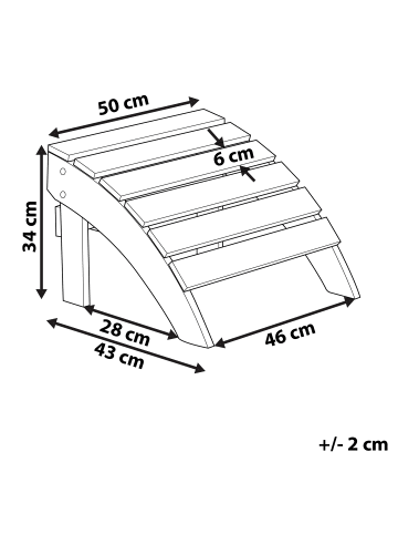 Beliani Gartenstuhl ADIRONDACK in Rot - (W) 50 x (H) 34 x (L) 43 cm