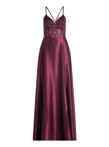 Vera Mont Abendkleid mit Stickerei in Prune Wine