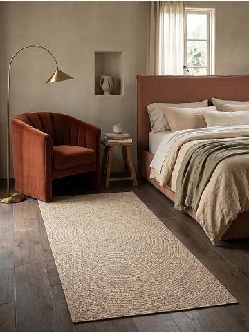 KADIMA DESIGN Teppichläufer Uni flachgewebt pflegeleicht Wohnzimmer Flur Esszimmer in Natur