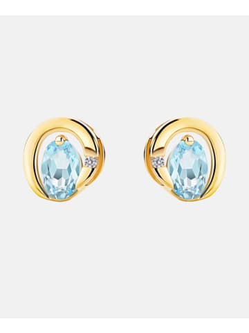 Diamant L'éternel Ohrstecker aus 375 Gelbgold mit Diamant mit Topas