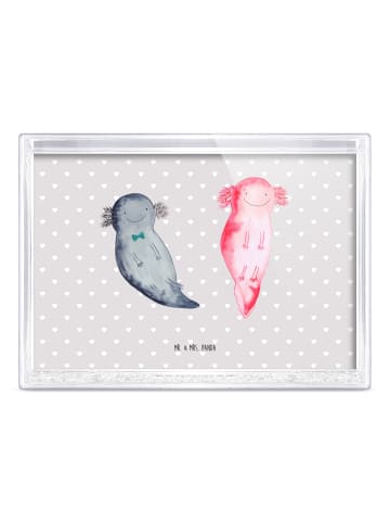 Mr. & Mrs. Panda Bilderrahmen Axolotl Liebe ohne Spruch in Grau Pastell