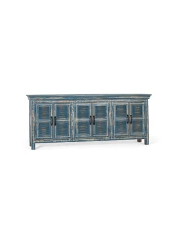 Giner y Colomer Handgefertigtes Sideboard mit 6 Türen aus Mangoholz in Blue
