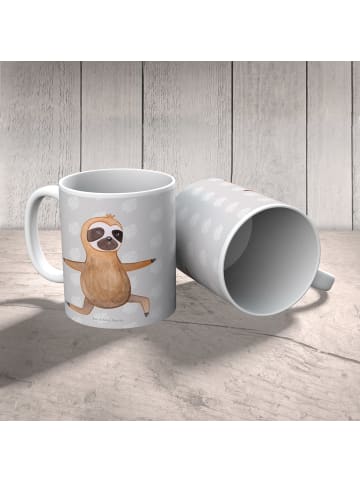 Mr. & Mrs. Panda Pott Faultier Yoga ohne Spruch in Grau Pastell