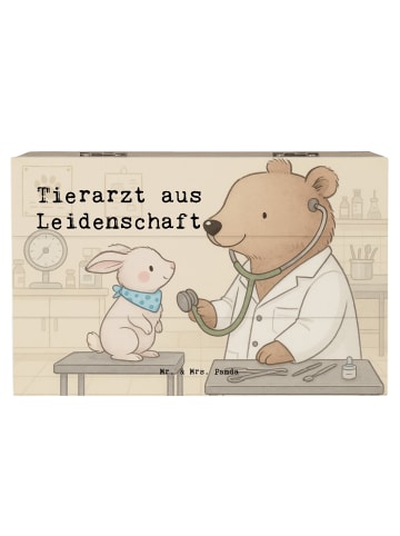 Mr. & Mrs. Panda Holzkiste Tierarzt Leidenschaft Design mit Spruch in Weiß
