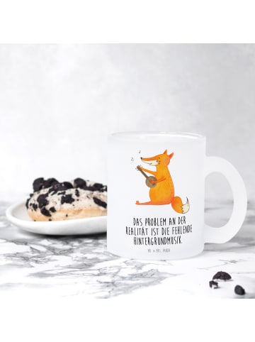 Mr. & Mrs. Panda Trinkbecher Fuchs Gitarre mit Spruch in Transparent