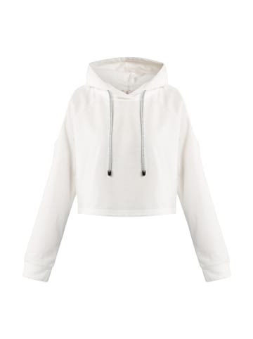 IZIA Damen Cropped Hoodie in Wollweiss