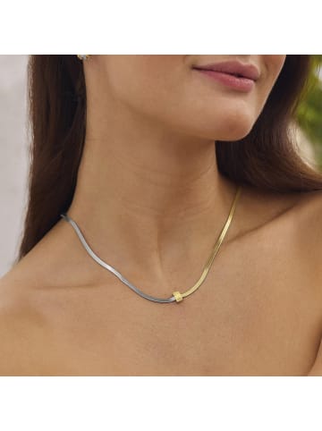 Amor Collier Edelstahl, IP silber+gold in gold