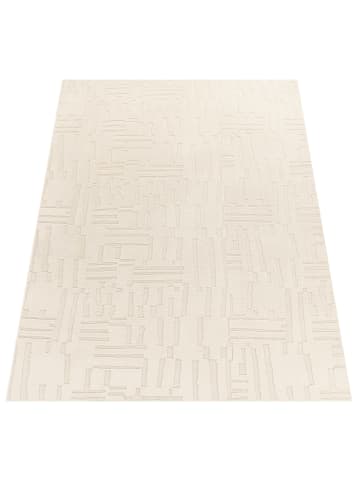 KADIMA DESIGN Teppich Kurzflor waschbar Struktur Wohnzimmer in Creme