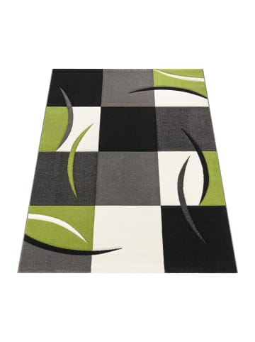 KADIMA DESIGN Teppich Kurzflor Karo Wohnzimmer in Grün