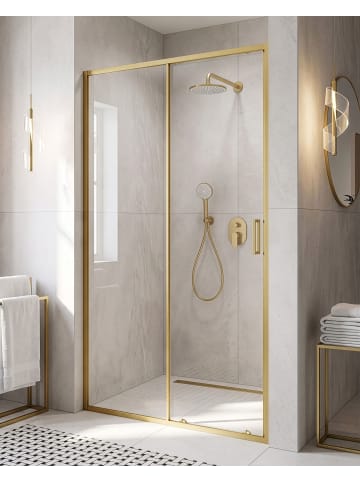 Beliani Duschtür YAURI in Gold - (W) 120 x (H) 190 cm