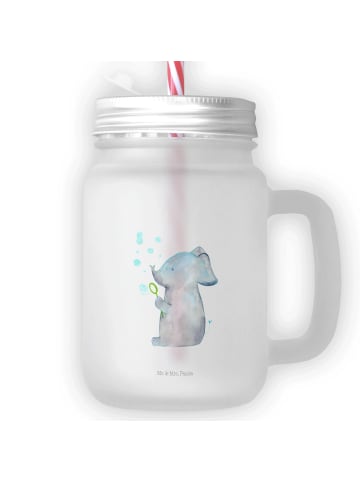 Mr. & Mrs. Panda Trinkglas Mason Jar Elefant Seifenblasen ohne S... in Transparent