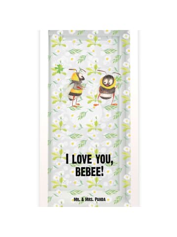 Mr. & Mrs. Panda Windlicht Bienen Paar mit Spruch in Transparent