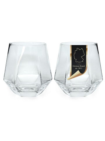 Intirilife Trinkglas Set im Hexagon Design 240 ml Wasser Saft Glas in Transparent