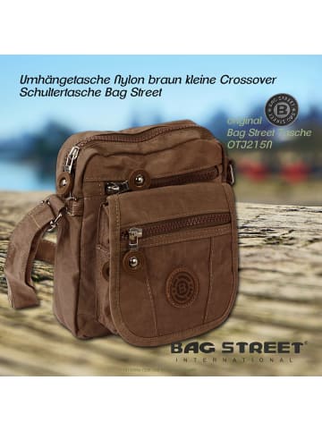 Bag Street Umhängetasche Nylon braun ca. 15cm