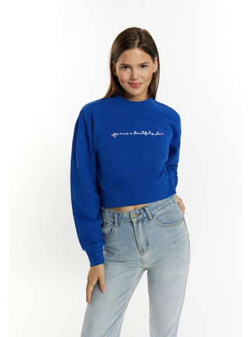 myMo Damen Sweatshirt Cropped in Königsblau