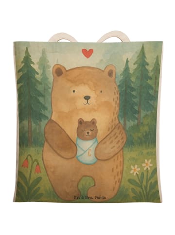 Mr. & Mrs. Panda Stofftragetasche Bär Baby Design ohne Spruch in Weiß