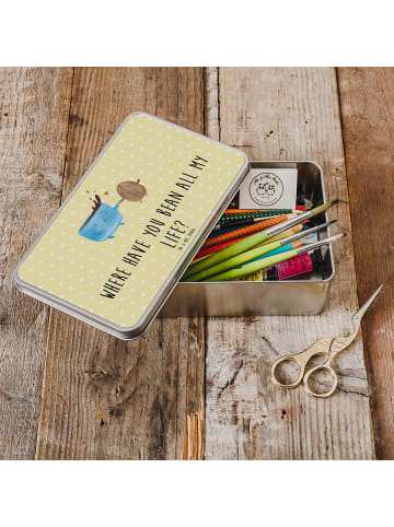 Mr. & Mrs. Panda Dose Kaffee Bohne mit Spruch in Gelb Pastell