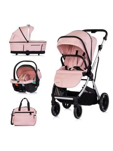 Chipolino Kombikinderwagen Aurora 3 in 1 in rosa