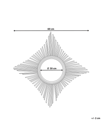 Beliani Wandspiegel MAJENE in Braun - (W) 60 x (H) 60 x (L) 1 cm