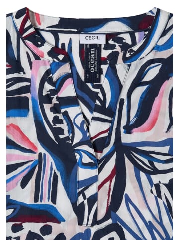 Cecil 3/4-Arm Bluse mit Multicolor Print in Blau