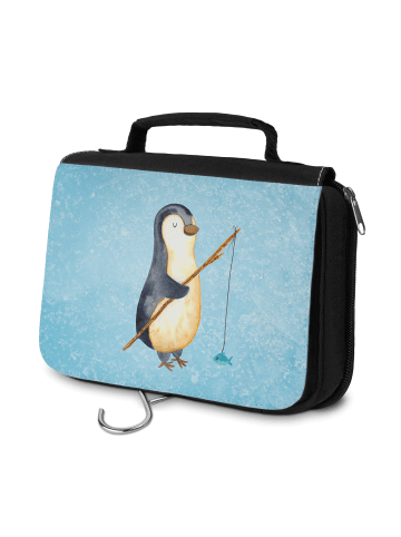 Mr. & Mrs. Panda Duschbeutel Pinguin Angler ohne Spruch in Eisblau