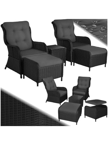 tectake Aluminium Rattan Gartenlounge für 2 bis 4 Personen, kein Aufbau