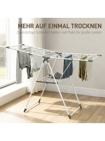 HOMCOM Wäscheständer-156,5L x 61,5B x 97H cm-Weiß